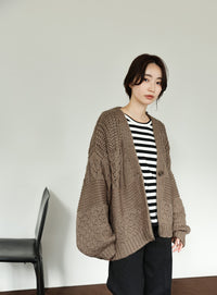 【Et】Cable wide cardigan
