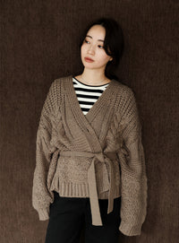 【Et】Cable wide cardigan