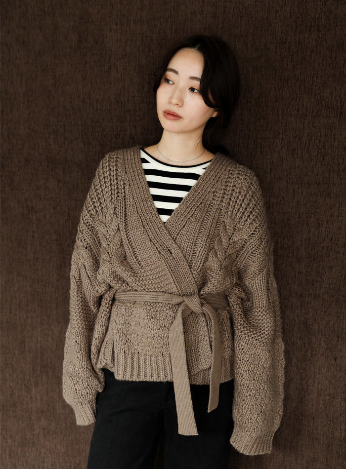 【Et】Cable wide cardigan