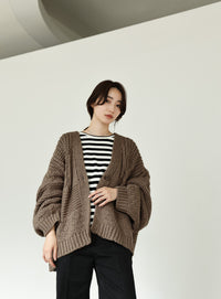 【Et】Cable wide cardigan