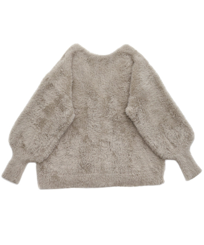 【Et】Shaggy V-Neck Volume Cardigan