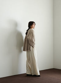 【Et】Shaggy V-Neck Volume Cardigan