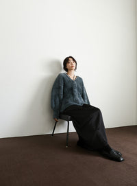 【Et】Shaggy V-Neck Volume Cardigan
