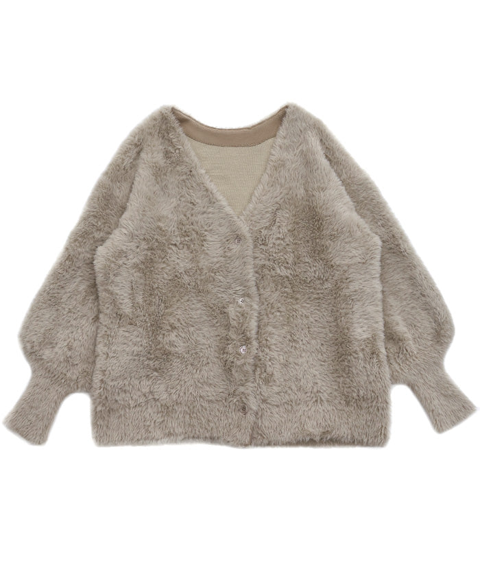 Et】Shaggy V-Neck Volume Cardigan – SELECT MOCA