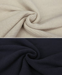 【Et】Button Design High-Neck Rib Knit Cardigan