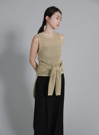 【Et】Mesh Polo Knit Cardigan