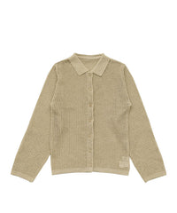 【Et】Mesh Polo Knit Cardigan