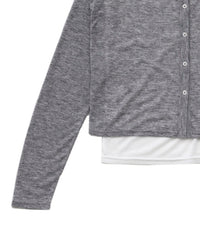 【Et】Bicolor Tank Top Cardigan Set