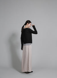 【Et】Bicolor Tank Top Cardigan Set