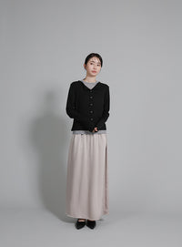 【Et】Bicolor Tank Top Cardigan Set