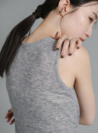 【Et】Bicolor Tank Top Cardigan Set