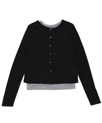 【Et】Bicolor Tank Top Cardigan Set