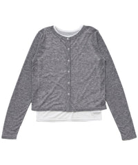 【Et】Bicolor Tank Top Cardigan Set
