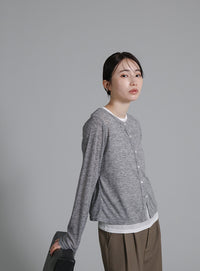 【Et】Bicolor Tank Top Cardigan Set