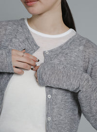 【Et】Bicolor Tank Top Cardigan Set