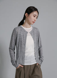 【Et】Bicolor Tank Top Cardigan Set