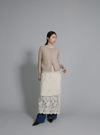 【Et】Bicolor Tank Top Cardigan Set