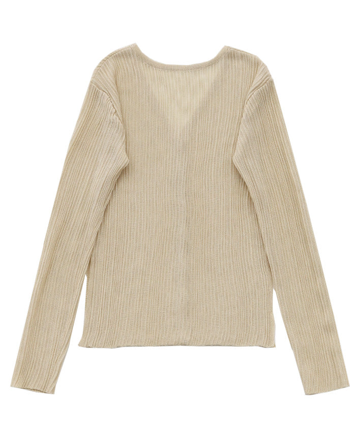 Et】Sheer Ribbed Deep Side Slit cardigan – SELECT MOCA