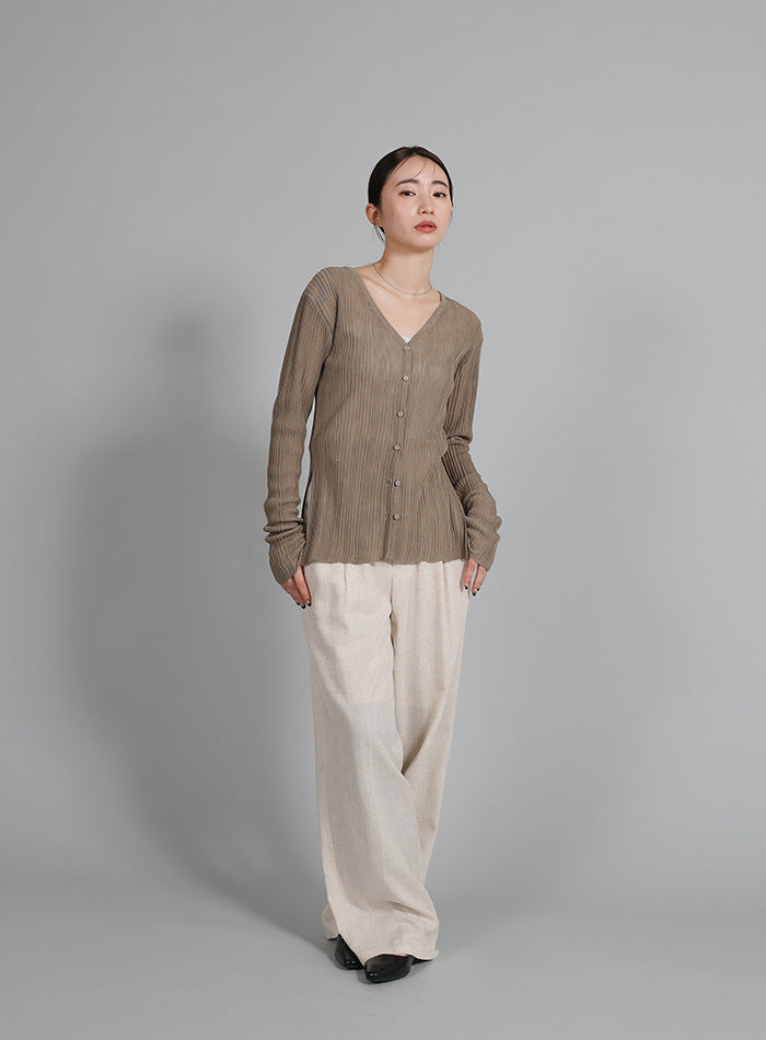 Et】Sheer Ribbed Deep Side Slit cardigan – SELECT MOCA