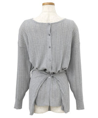 【Et】Muitiway Random Rib Knit Cardigan