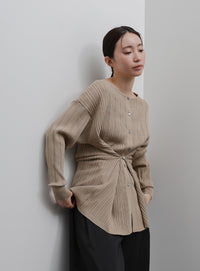 【Et】Muitiway Random Rib Knit Cardigan