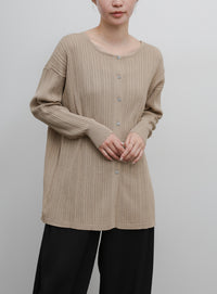【Et】Muitiway Random Rib Knit Cardigan