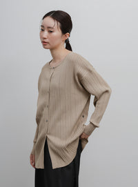 【Et】Muitiway Random Rib Knit Cardigan