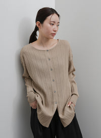 【Et】Muitiway Random Rib Knit Cardigan