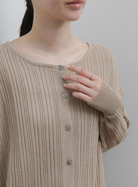 【Et】Muitiway Random Rib Knit Cardigan