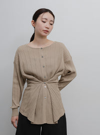 【Et】Muitiway Random Rib Knit Cardigan