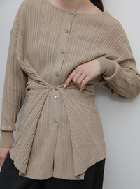 【Et】Muitiway Random Rib Knit Cardigan