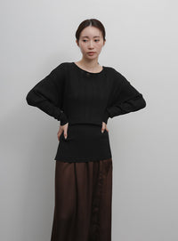 【Et】Muitiway Random Rib Knit Cardigan