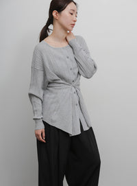 【Et】Muitiway Random Rib Knit Cardigan