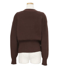 【Et】Wide Rib V-Neck Cardigan