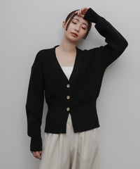 【Et】Wide Rib V-Neck Cardigan