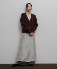 【Et】Wide Rib V-Neck Cardigan