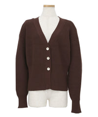 【Et】Wide Rib V-Neck Cardigan