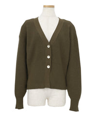 【Et】Wide Rib V-Neck Cardigan