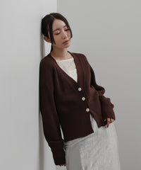 【Et】Wide Rib V-Neck Cardigan