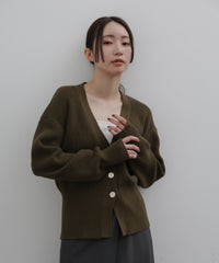 【Et】Wide Rib V-Neck Cardigan