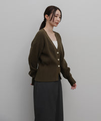 【Et】Wide Rib V-Neck Cardigan