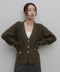 【Et】Wide Rib V-Neck Cardigan