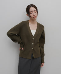 【Et】Wide Rib V-Neck Cardigan