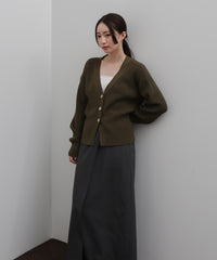 【Et】Wide Rib V-Neck Cardigan