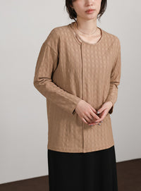 【Et】Asymmetrical Neck Shirring Tops