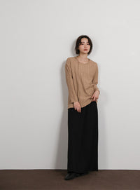 【Et】Asymmetrical Neck Shirring Tops
