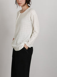 【Et】Asymmetrical Neck Shirring Tops