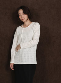 【Et】Asymmetrical Neck Shirring Tops