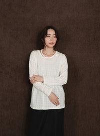 【Et】Asymmetrical Neck Shirring Tops
