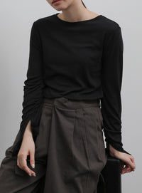 【Et】Slit Sleeve Tops